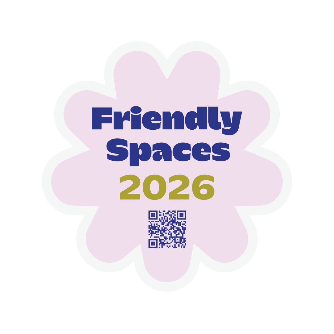 The Friendly Spaces window sticker